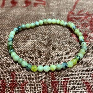 4MM Yellow Turquoise Bead Stretchy Cord Bracelet